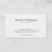 Carte De Visite RÉGENCE ZEBRA en OR & BLANC (Dos)