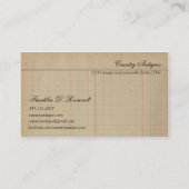 Carte De Visite Registre antique vintage (Dos)