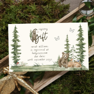 Carte De Visite Registre Cadeaux de Baby shower moderne Animaux de