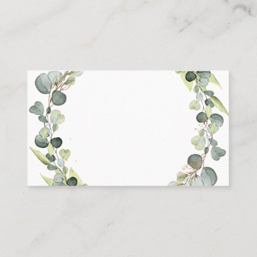 Carte De Visite Registre Cadeaux mariage Eucalyptus Vert (Dos)
