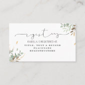 Carte De Visite Registre de verdure dorée et de feuillage d'eucaly (Devant)