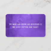 Carte De Visite Registre Mariage des pivoines d'aquarelle violette (Dos)