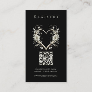 Carte De Visite Registre mariage-Fleurs modernes avec un coeur