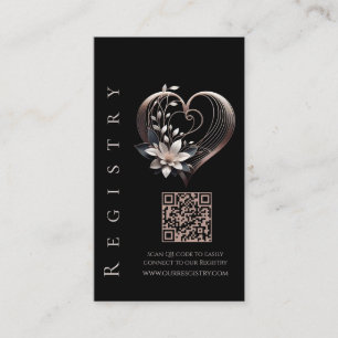 Carte De Visite Registre mariage-Moderne Coeur rose avec Fleurs