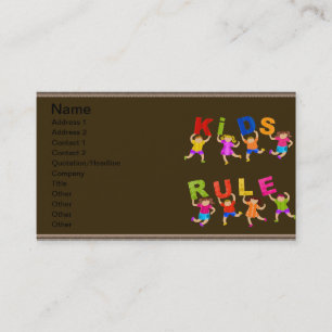 Carte De Visite Règle des enfants