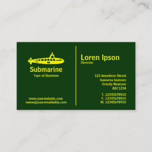 Carte De Visite Règle du milieu jaune - Sous-marin - Vert foncé