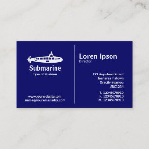Carte De Visite Règle du milieu - Sous-marin - Bleu foncé
