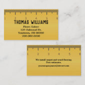 Carte De Visite règle jaune pour l'entreprise de tapis (Devant / Derrière)