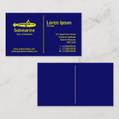 Carte De Visite Règle jaune - Sous-marin - Bleu foncé (Devant / Derrière)