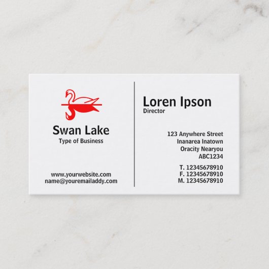 Carte De Visite Règle moyenne - Swan (Devant)