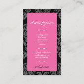 Carte De Visite réglisse du monogramme | de la diva 311-Dessert (Dos)