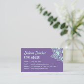 Carte de visite Reiki de style moderne violet (Debout devant)