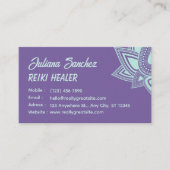 Carte de visite Reiki de style moderne violet (Devant)