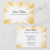Carte De Visite ~ Reiki Energy Gold Healing Sparkles Rays (Devant / Derrière)