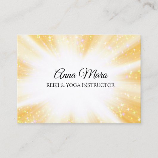 Carte De Visite ~ Reiki Energy Gold Healing Sparkles Rays (Devant)