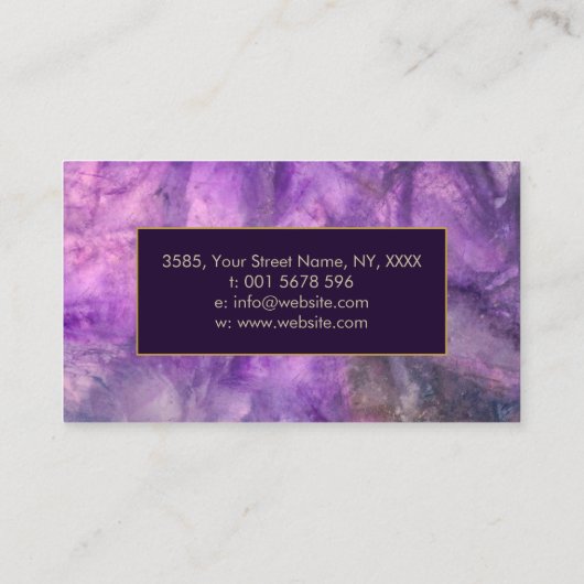 Carte De Visite Reiki Healing Hands and Lotus - Fluorite and Jade (Dos)