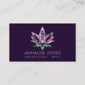 Carte De Visite Reiki Healing Hands and Lotus - Fluorite and Jade (Devant)