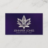 Carte De Visite Reiki Healing Hands and Lotus - Pearl (Devant)