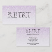 Carte De Visite *~* REIKI Ivy Typography Lavender Parties scintill (Devant / Derrière)