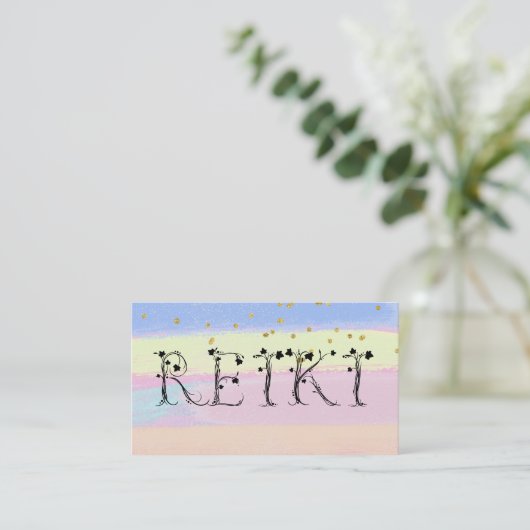 Carte De Visite *~* REIKI Ivy Typography Parties scintillant Paste (Debout devant)