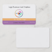 Carte De Visite Reiki Logo Rainbow Crescent Lune & Planètes (Devant / Derrière)