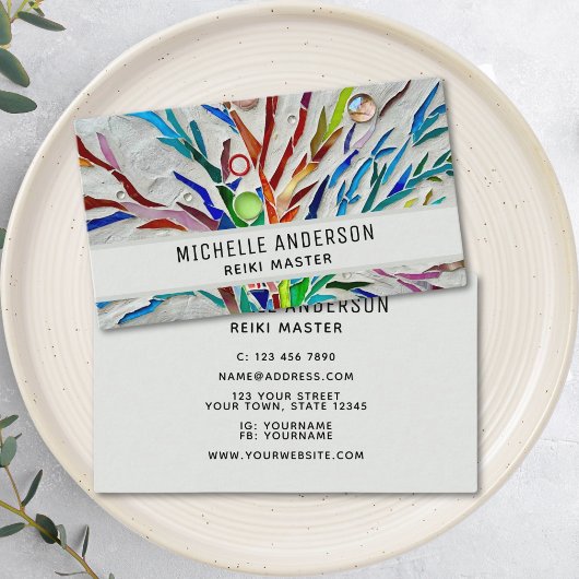 Carte De Visite Reiki Master Energy Healer coloré