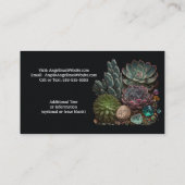 Carte De Visite Reiki Master Energy Worker Succulents Crystals (Dos)