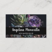 Carte De Visite Reiki Master Energy Worker Succulents Crystals (Devant)