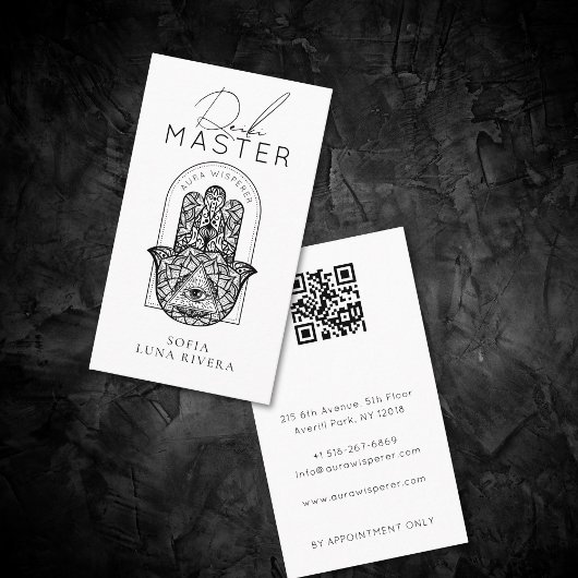 Carte De Visite Reiki Master Minimalist Hansa Hand Arch