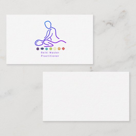 Carte De Visite Reiki Master Praticien Plan Blanc (Devant / Derrière)