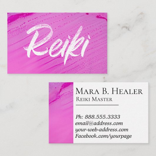 Carte De Visite *~* Reiki Master Reiki Praticien en soins intensif (Devant / Derrière)