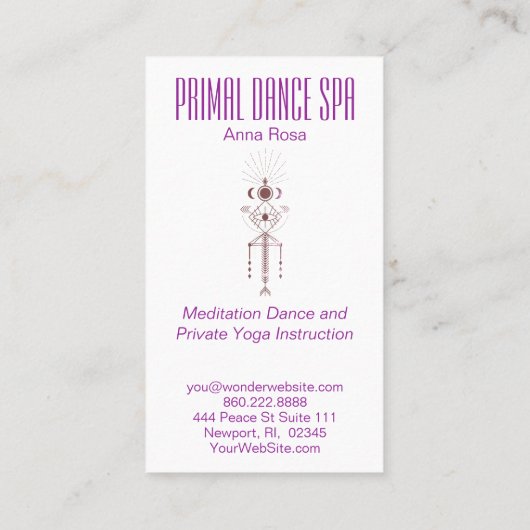 Carte De Visite *~* Reiki Orange Purple Tribal Aztec Primal (Dos)