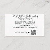 Carte De Visite *~*. Reiki QR Massage Therapist Massage Therapy  (Dos)
