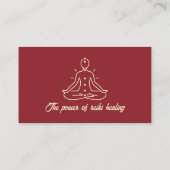 Carte de visite Reiki Simple Crème Rouge (Dos)