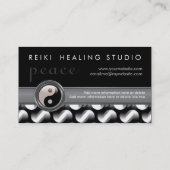 Carte De Visite Reiki YinYang Black+White Bold Motif (Dos)