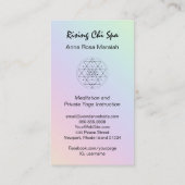 Carte De Visite *~* Reiki Yoga Arc-en-ciel Géométrie sacrée Pastel (Dos)