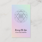 Carte De Visite *~* Reiki Yoga Arc-en-ciel Géométrie sacrée Pastel (Devant)