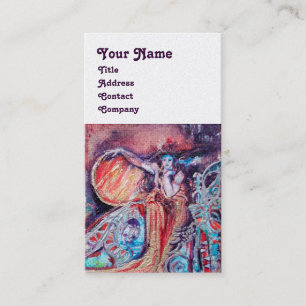 Carte De Visite REINE D'ARCADIE Rouge Jaune Bleu Imaginaire Argent