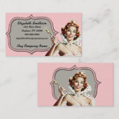 Carte De Visite Reine de beauté vintage (Devant / Derrière)