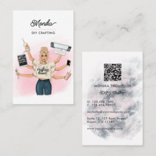 Carte de visite Reine de l'artisanat avec QR Code
