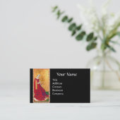 CARTE DE VISITE REINE DES TAROTS ANCIENS DE TASQUES MONOGRAMME NOI (Debout devant)