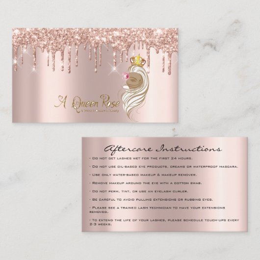 Carte De Visite Reine Rose (Devant / Derrière)