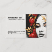 Carte De Visite Reine rouge dans un jardin doré t686 (Dos)