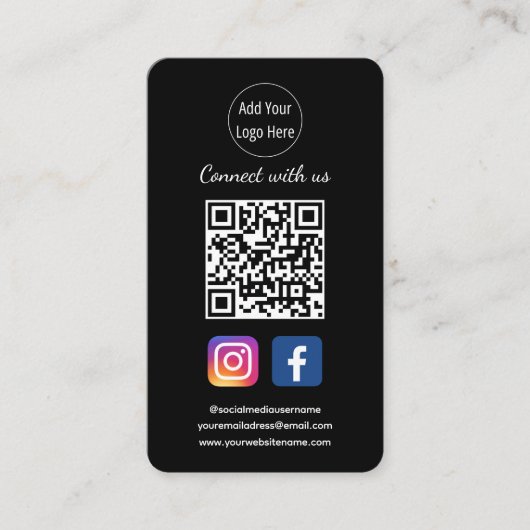 Carte De Visite Rejoignez-nous via Social Media QR Code | Connecte (Devant)