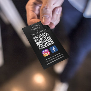 Carte De Visite Rejoignez-nous via Social Media QR Code Connecte
