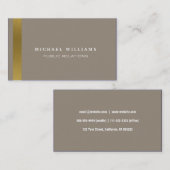 CARTE DE VISITE RELATIONS PUBLIQUES BLEU ÉLÉGANT PROFESSIONNEL (Devant / Derrière)