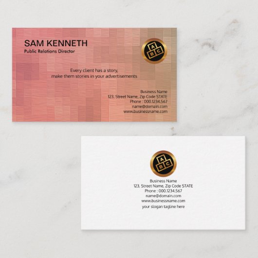 Carte De Visite Relations publiques crémeuses élégantes de (Devant / Derrière)