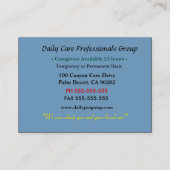 Carte De Visite Relax Calm Care Professional (Dos)