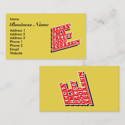 Carte De Visite Relax, je suis un assez bon assassin (Devant / Derrière)
