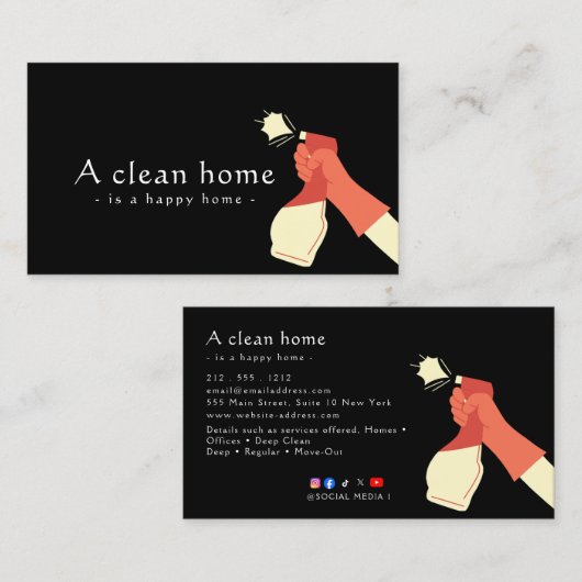 Carte De Visite Reliable Cleaning (Devant / Derrière)